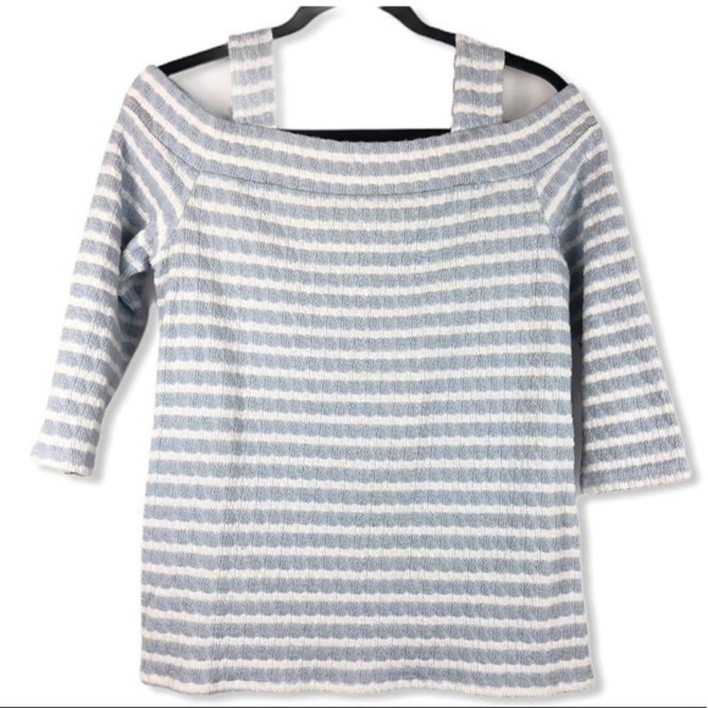 KUT FROM THE KLOTH Light Blue/White Striped Blouse